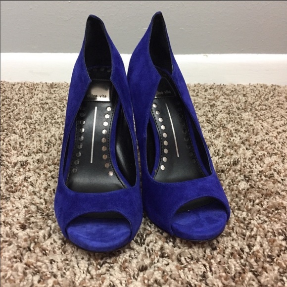 Dolce Vita Blue Isabel Peep Toe Pump - Picture 4 of 6